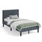 Button Tufted Twin Upholstered Bed Frame with Padded Headboard